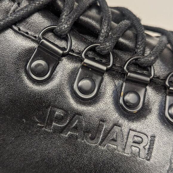 Mens SZ 9-9.5 Pajar Black Sneaker Winter Boot Comfort Faux Fur Lined Leather - Picture 4 of 9